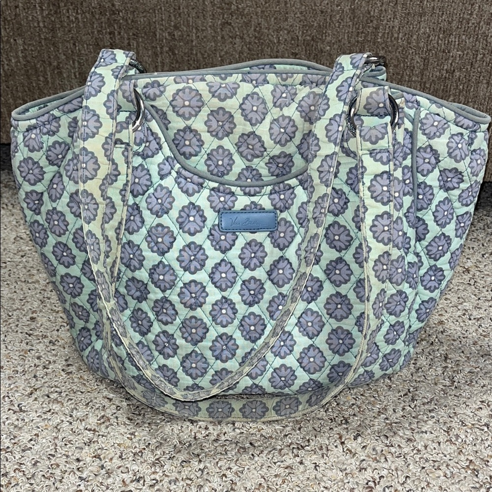 Vera Bradley Blue and Gray Floral Tote